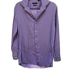 Marc Anthony Men’s long sleeve purple cotton slim fit button down shirt 15 1/2